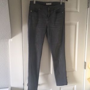 Madewell Jeans - grey denim skinnies with anklezip
